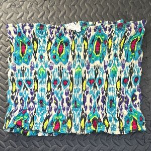 Anthropologie Vibrant Blue and Green Crop Top